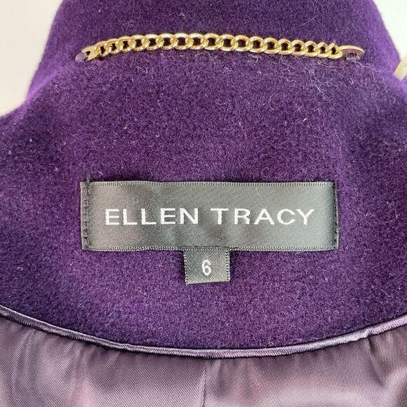 Ellen Tracy Women's Wool Angora Purple Coat Size 6 EUC - Picture 8 of 9
